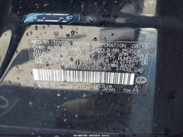 Lexus IS 350 2014 JTHBE1D25E5005425 Image 9