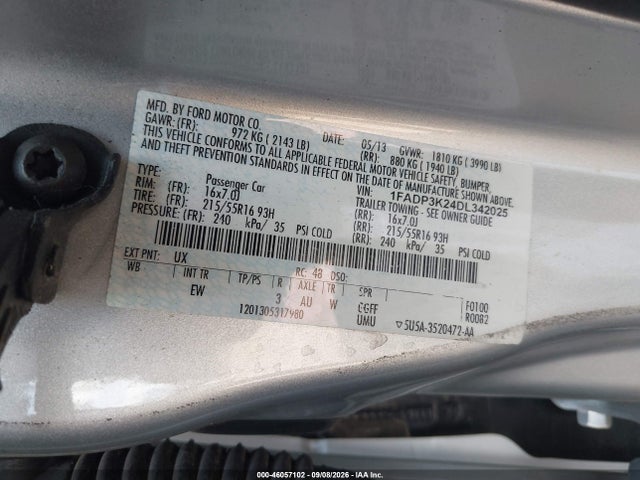 Продаж на аукціоні авто 2013 Ford Focus Se, vin: 1FADP3K24DL342025, номер лоту: 46057102