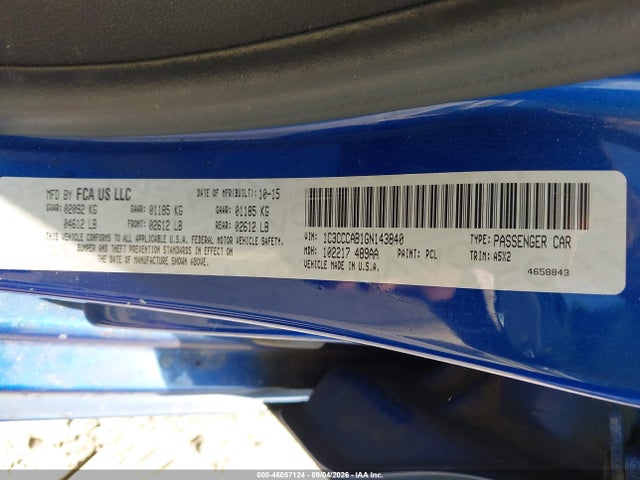 Aukcja sprzedaży 2016 Chrysler 200 Limited, vin: 1C3CCCAB1GN143840, numer aukcji: 46057124
