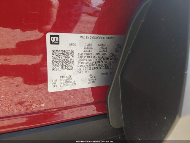 2026 Chevrolet Trax Fwd 1rs მანქანა იყიდება აუქციონზე, vin: KL77LGEP9TC018162, აუქციონის ნომერი: 46057136