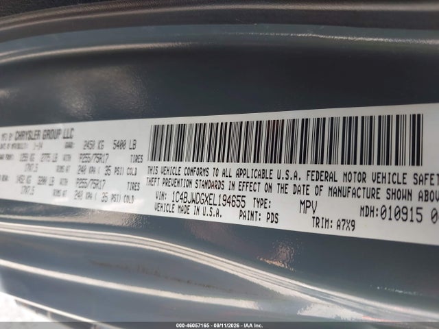 Продаж на аукціоні авто 2014 Jeep Wrangler Unlimited Sport, vin: 1C4BJWDGXEL194655, номер лоту: 46057165