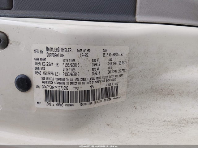 Aukcja sprzedaży 2006 Chrysler Pt Cruiser Touring, vin: 3A4FY58B76T271696, numer aukcji: 46057198
