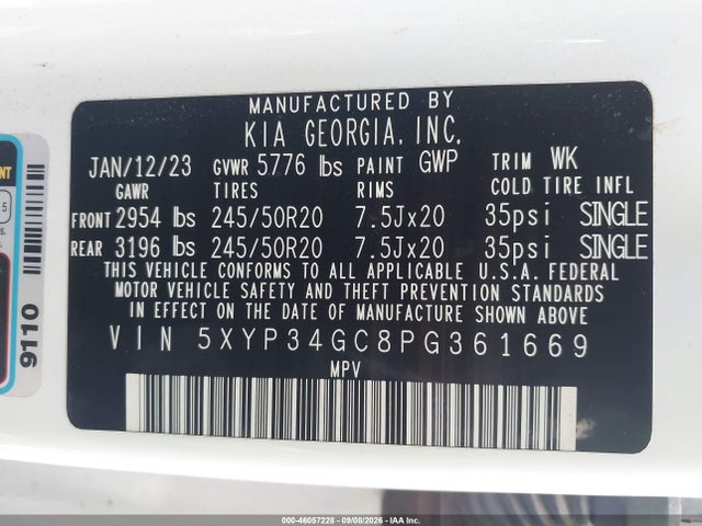 Продаж на аукціоні авто 2023 Kia Telluride Ex, vin: 5XYP34GC8PG361669, номер лоту: 46057228