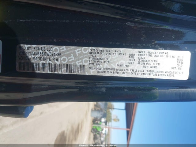 2021 Jeep Wrangler 4xe Unlimited Rubicon 4x4 მანქანა იყიდება აუქციონზე, vin: 1C4JJXR66MW674836, აუქციონის ნომერი: 46057256