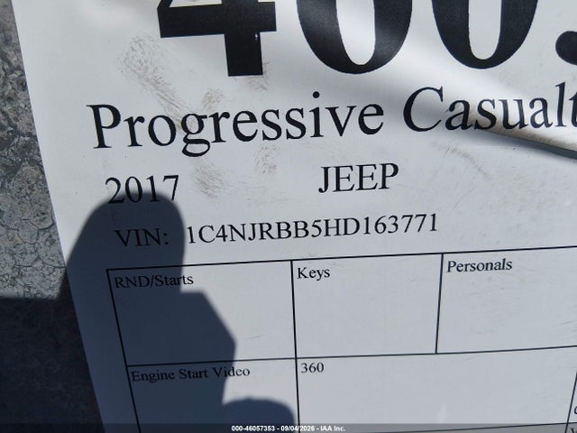 Продажа на аукционе авто 2017 Jeep Patriot Sport 4x4, vin: 1C4NJRBB5HD163771, номер лота: 46057353