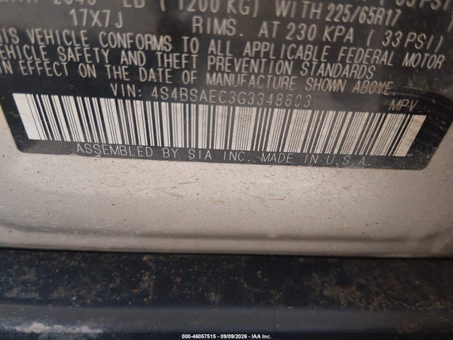 46057515 :رقم المزاد ، 4S4BSAEC3G3348603 vin ، 2016 Subaru Outback 2.5i Premium مزاد بيع