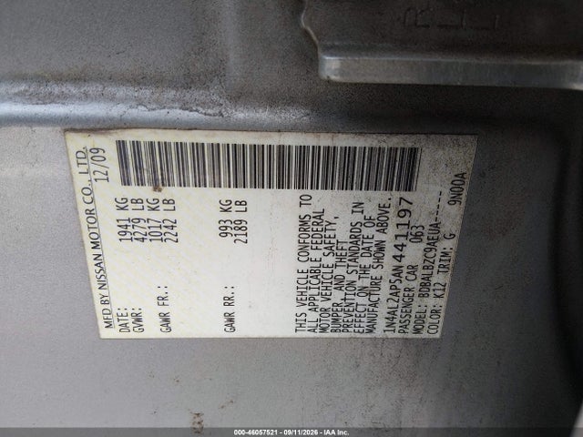 Продажа на аукционе авто 2010 Nissan Altima 2.5 S, vin: 1N4AL2AP5AN441197, номер лота: 46057521