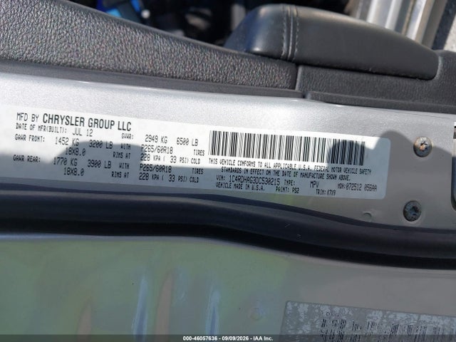 Продаж на аукціоні авто 2013 Dodge Durango Sxt, vin: 1C4RDHAG3DC530215, номер лоту: 46057636