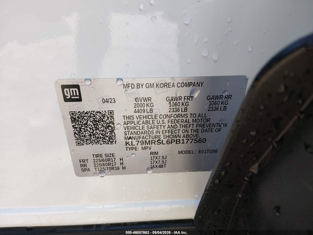 KL79MRSL6PB177560 Chevrolet Trailblazer Awd Lt