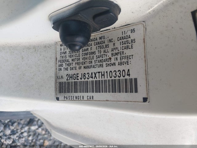 Продаж на аукціоні авто 1996 Honda Civic Dx, vin: 2HGEJ634XTH103304, номер лоту: 46057677