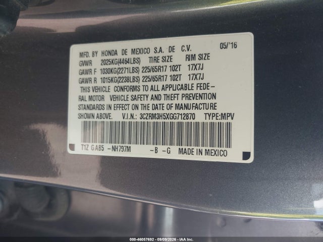 Aukcja sprzedaży 2016 Honda Cr-v Ex, vin: 3CZRM3H5XGG712870, numer aukcji: 46057692