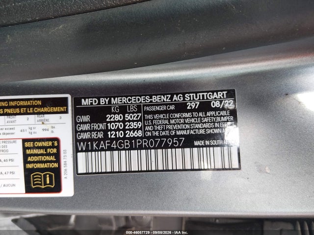 W1KAF4GB1PR077957 Mercedes-Benz C 300 Sedan