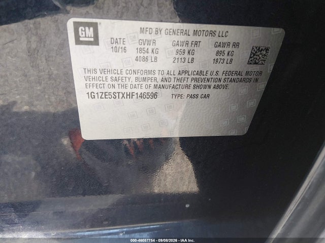 1G1ZE5STXHF146596 Chevrolet MALIBU 1LT