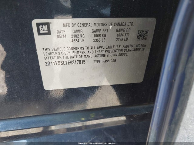 Продаж на аукціоні авто 2014 Chevrolet Impala 1ls, vin: 2G11Y5SL7E9317815, номер лоту: 46057760