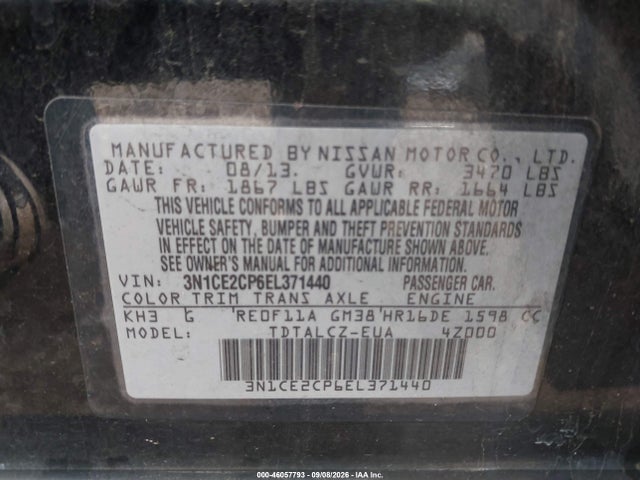 Nissan Versa Note S Plus 2014 3N1CE2CP6EL371440 Image 9