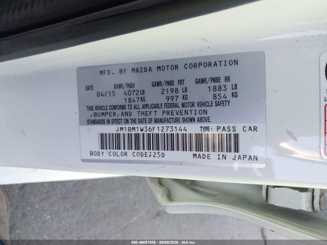 Aukcja sprzedaży 2015 Mazda Mazda3 S Grand Touring, vin: JM1BM1W36F1273144, numer aukcji: 46057806