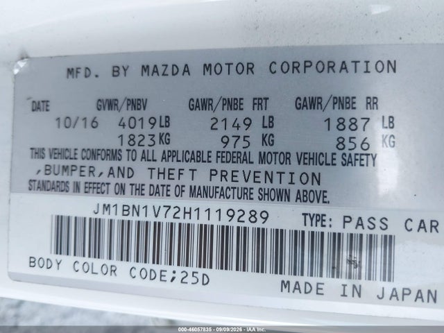 Mazda Mazda3 Touring 2017 JM1BN1V72H1119289 Image 9