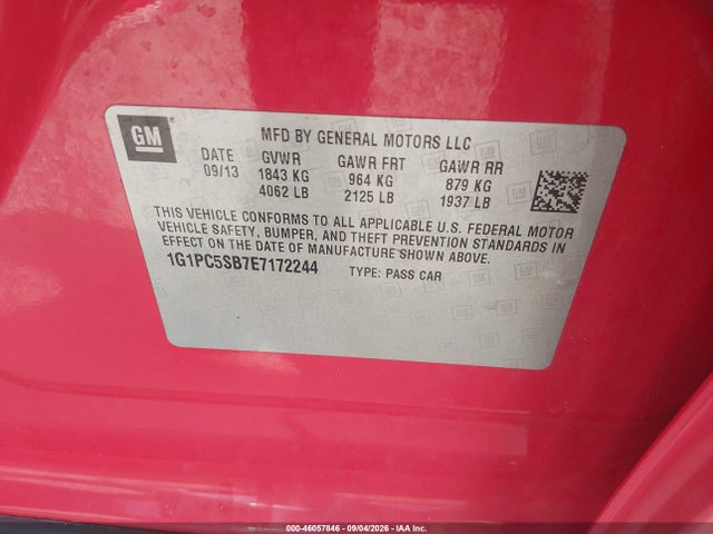 Chevrolet Cruze 1lt Auto 2014 1G1PC5SB7E7172244 Image 9