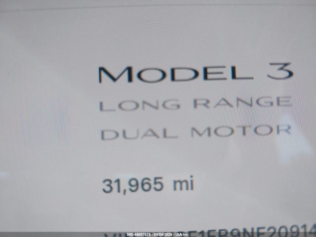 Aukcja sprzedaży 2022 Tesla Model 3 Long Range Dual Motor All-wheel Drive, vin: 5YJ3E1EB9NF209146, numer aukcji: 46057979