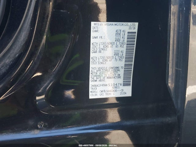 Продажа на аукционе авто 2017 Nissan Titan Xd Sv Diesel, vin: 1N6BA1F49HN510476, номер лота: 46057998