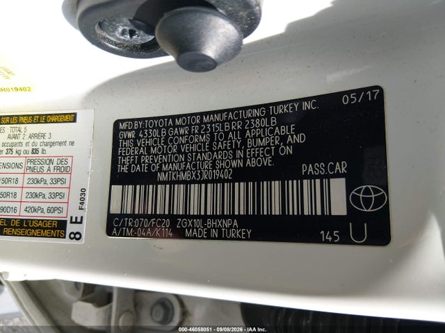 46058051 :رقم المزاد ، NMTKHMBX3JR019402 vin ، 2018 Toyota C-hr Xle Premium مزاد بيع