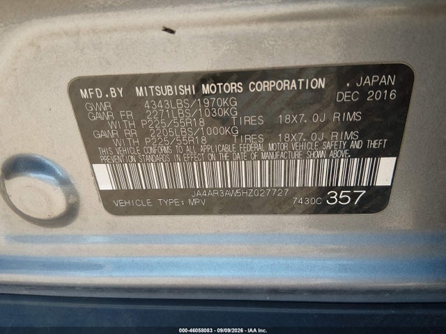 Продаж на аукціоні авто 2017 Mitsubishi Outlander Sport 2.4 Se, vin: JA4AR3AW5HZ027727, номер лоту: 46058083