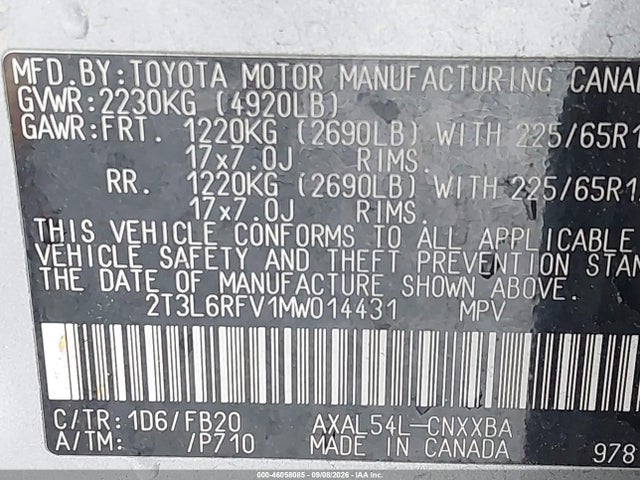 Toyota Rav4 Hybrid Le 2021 2T3L6RFV1MW014431 Image 9