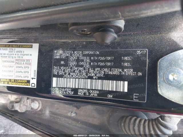 Toyota 4RUNNER SR5 2017 JTEBU5JR0H5459479 Image 9