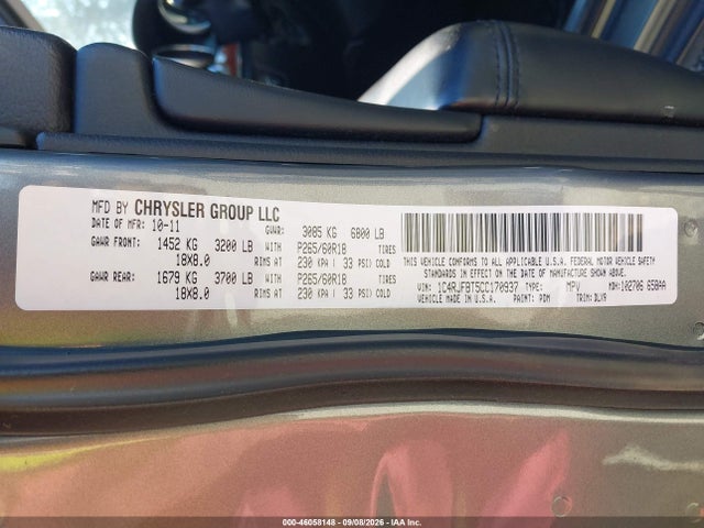 Продаж на аукціоні авто 2012 Jeep Grand Cherokee Limited, vin: 1C4RJFBT5CC170937, номер лоту: 46058148