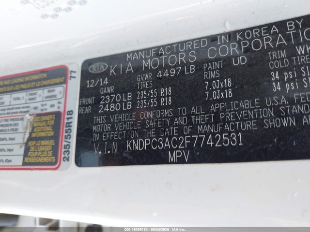 KIA Sportage Ex 2015 KNDPC3AC2F7742531 Image 9