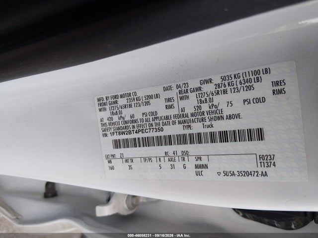 Ford F-250 Xlt 2023 1FT8W2BT4PEC77350 Image 8