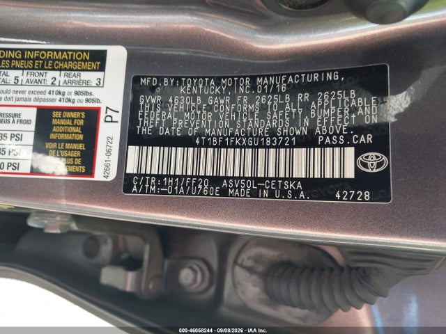 Продаж на аукціоні авто 2016 Toyota Camry Se, vin: 4T1BF1FKXGU183721, номер лоту: 46058244