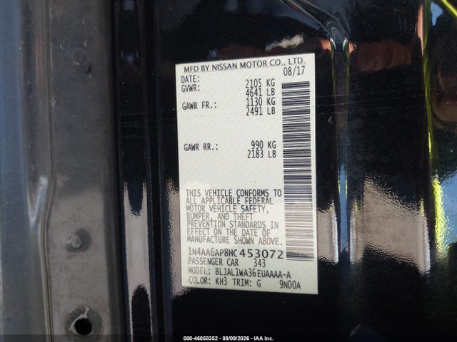 1N4AA6AP8HC453072 Nissan Maxima 3.5 Sr