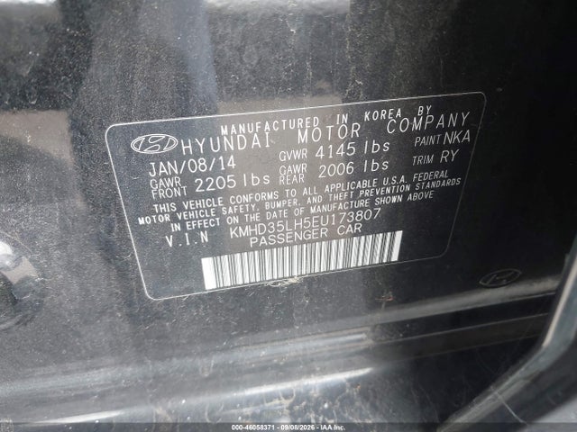 Aukcja sprzedaży 2014 Hyundai Elantra Gt, vin: KMHD35LH5EU173807, numer aukcji: 46058371