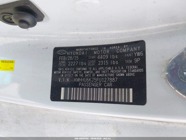Aukcja sprzedaży 2015 Hyundai Genesis 3.8 Ultimate, vin: KMHHU6KJ5FU127887, numer aukcji: 46058392