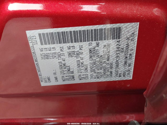 Продаж на аукціоні авто 2023 Nissan Rogue Sv Intelligent Awd, vin: 5N1BT3BB8PC933424, номер лоту: 46058395