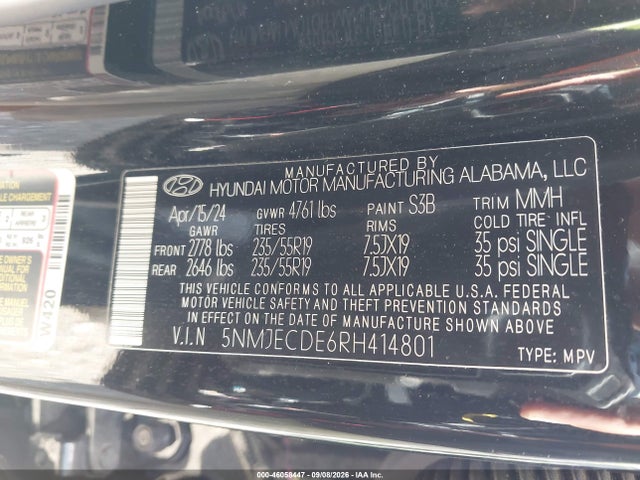 Hyundai Tucson Limited 2024 5NMJECDE6RH414801 Image 9