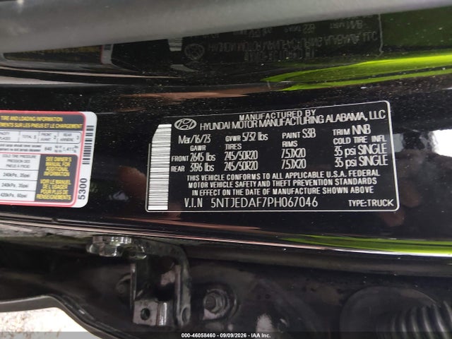 2023 Hyundai Santa Cruz Limited მანქანა იყიდება აუქციონზე, vin: 5NTJEDAF7PH067046, აუქციონის ნომერი: 46058460