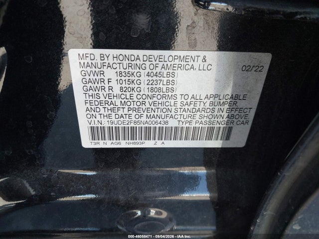 2022 Acura Ilx Premium   A-spec Packages/technology   A-spec Packages მანქანა იყიდება აუქციონზე, vin: 19UDE2F85NA006438, აუქციონის ნომერი: 46058471