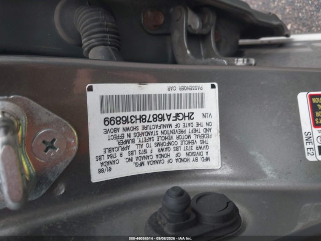 Aukcja sprzedaży 2008 Honda Civic Ex, vin: 2HGFA16878H316899, numer aukcji: 46058514