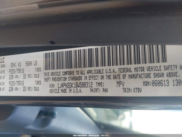 Aukcja sprzedaży 2011 Jeep Liberty Sport, vin: 1J4PN2GK1BW588312, numer aukcji: 46058606