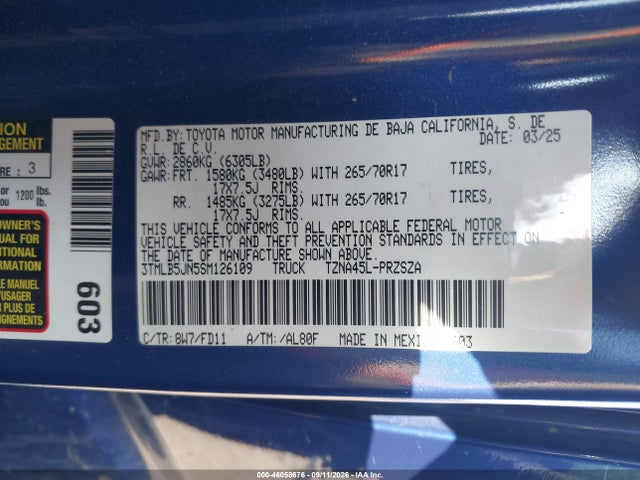 3TMLB5JN5SM126109 Toyota Tacoma Trd Off Road