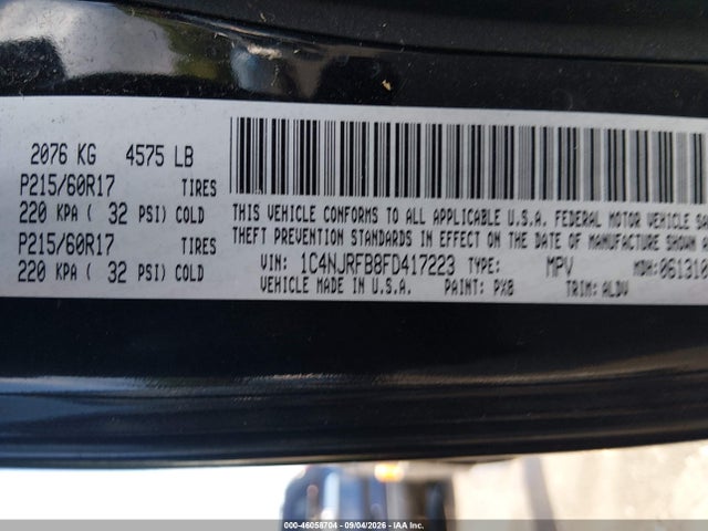 Продаж на аукціоні авто 2015 Jeep Patriot High Altitude Edition, vin: 1C4NJRFB8FD417223, номер лоту: 46058704