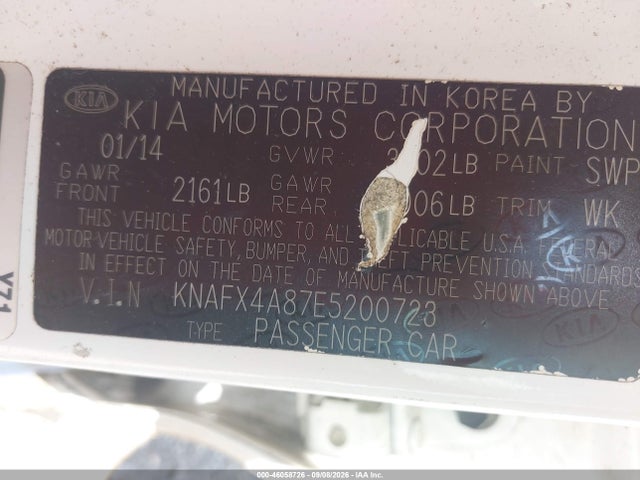 Продажа на аукционе авто 2014 Kia Forte Ex, vin: KNAFX4A87E5200723, номер лота: 46058726