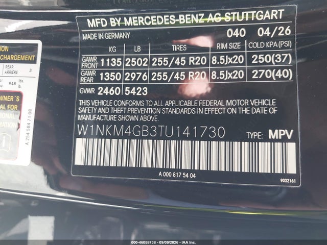 2026 Mercedes-benz Glc 300 Suv მანქანა იყიდება აუქციონზე, vin: W1NKM4GB3TU141730, აუქციონის ნომერი: 46058738
