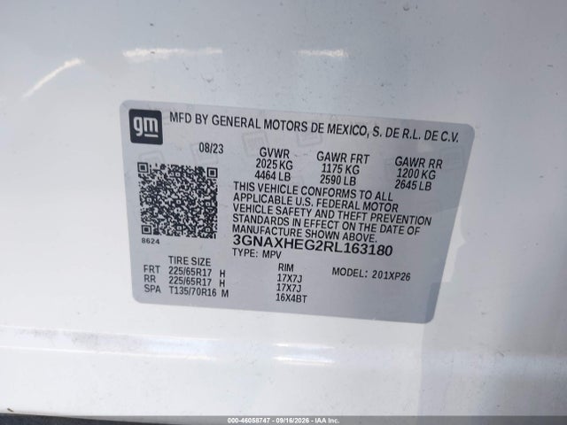 Продажа на аукционе авто 2024 Chevrolet Equinox Fwd Ls, vin: 3GNAXHEG2RL163180, номер лота: 46058747