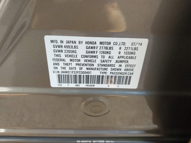 JH4KC1F52FC000497 Acura RLX