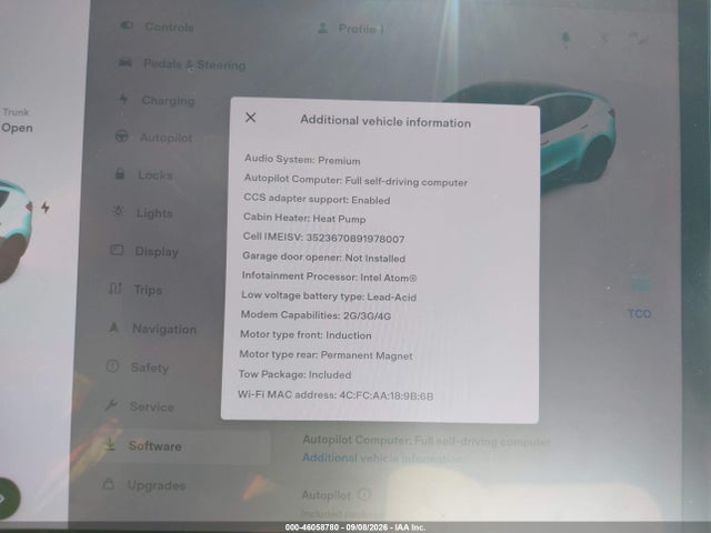 46058780 :رقم المزاد ، 5YJYGDEE4MF216354 vin ، 2021 Tesla Model Y Long Range Dual Motor All-wheel Drive مزاد بيع