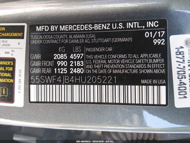 55SWF4JB4HU205221 Mercedes-Benz C 300