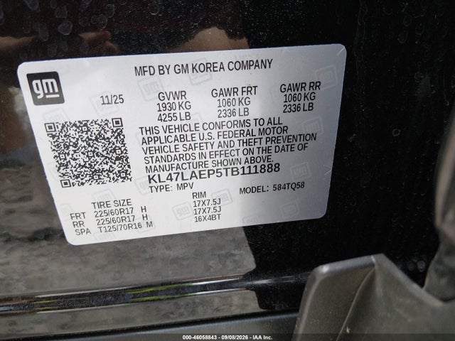 46058843 :رقم المزاد ، KL47LAEP5TB111888 vin ، 2026 Buick Envista Preferred Fwd مزاد بيع